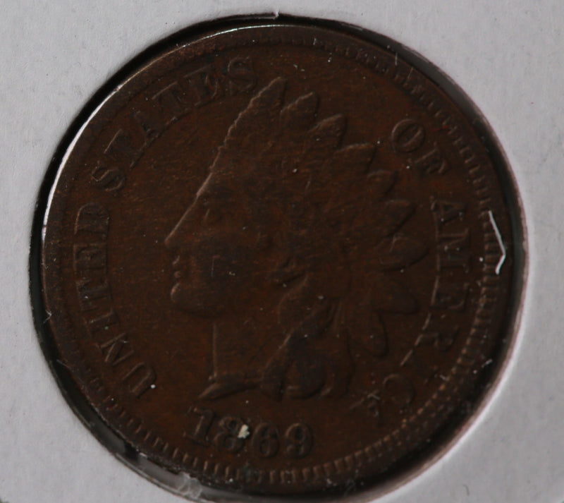 1869 Indian Head Cent, Circulated Coin Good Details, Store