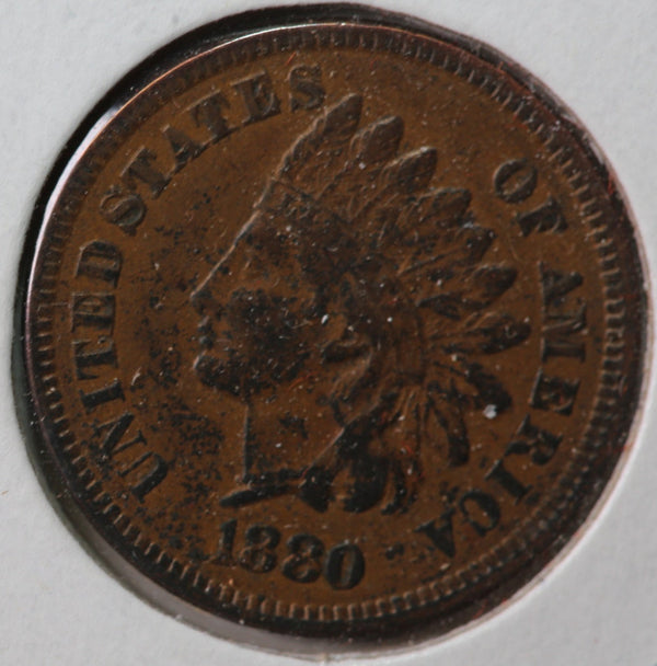 1880 Indian Head Cent, Circulated Coin, Store #83130