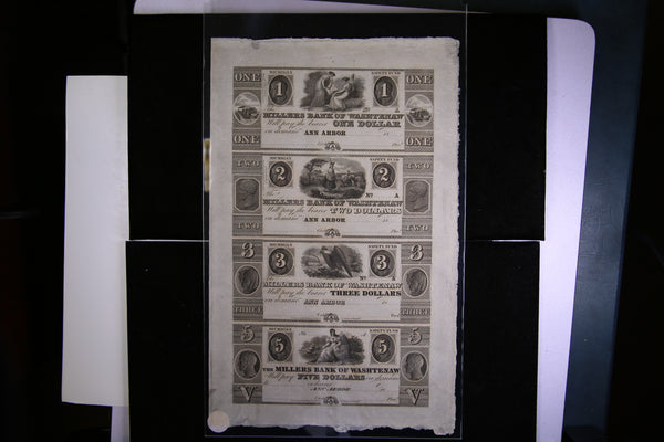 1800's Ann Arbor, Michigan., Full Sheet.,  Obsolete Currency, Store Sale 093219