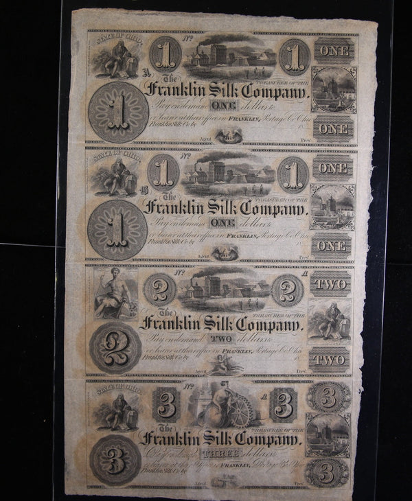 1800's OHIO., Full Sheet.,  Obsolete Currency, Store Sale 093224