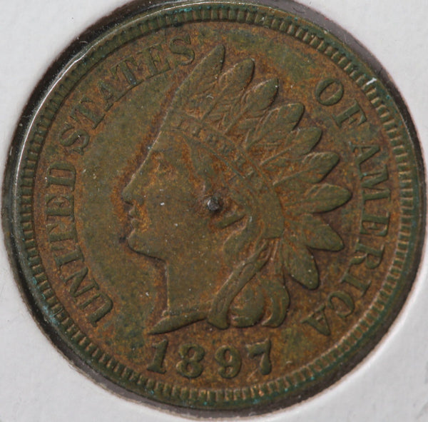 1897 Indian Head Cent, Fine Circulated Coin, Store #CT0698