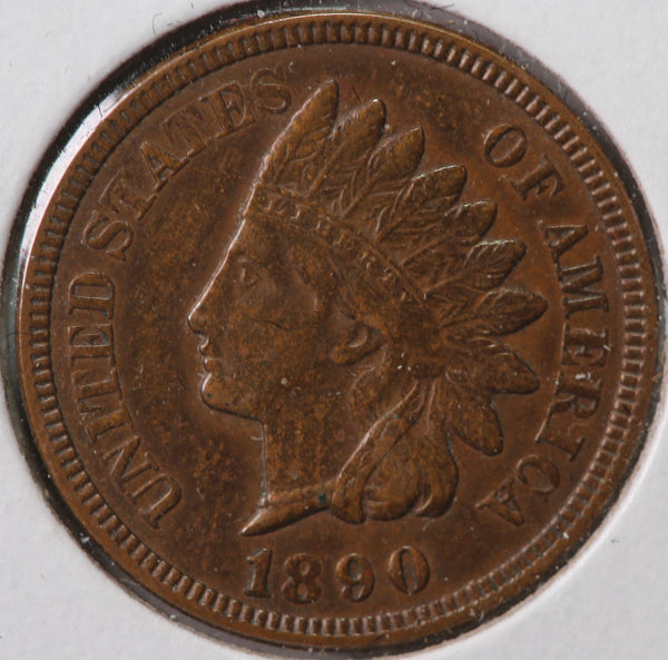 1890 Indian Head Cent, Circulated Coin AU Details, Store #90118