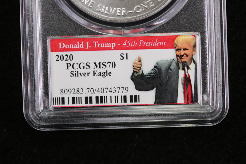 2020 American Silver Eagle, TRUMP HOLDER.. Affordable Collectible Coins. Store