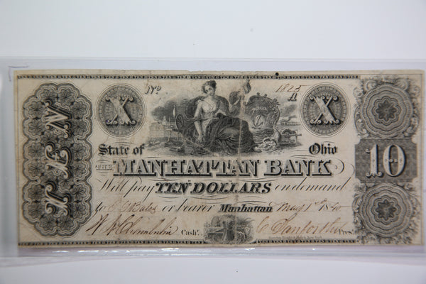 Copy of 18__ Manhattan Bank, Ohio, Obsolete Currency, Store Sale 0932101