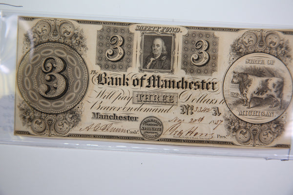 1837 Manchester, MI., Obsolete Currency, Store Sale 0932114