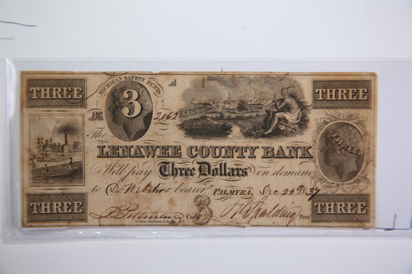 1837 Palmyra, Michigan., Obsolete Currency, Store Sale 0932135