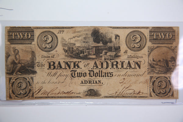 1837 ADRIAN Michigan., Obsolete Currency, Store Sale 0932177