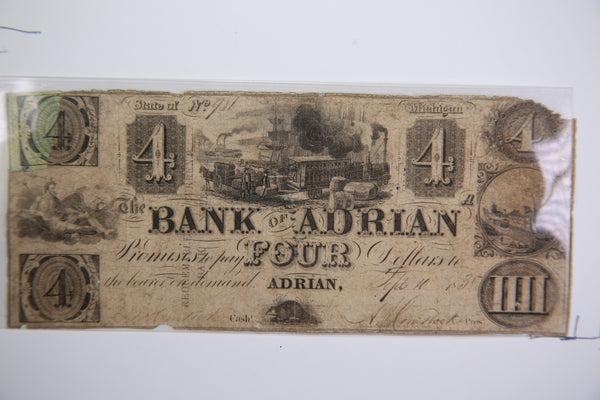 1838 ADRIAN Michigan., Obsolete Currency, Store Sale 0932179