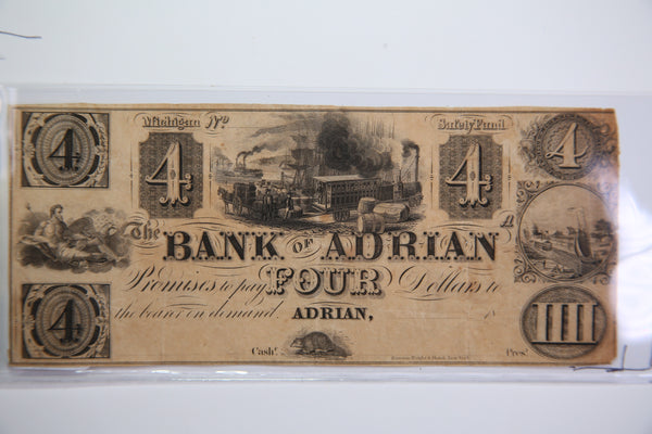 18__ ADRIAN, Michigan., Obsolete Currency, Store Sale 0932186