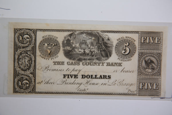18__ La Grange, Michigan., $5. Obsolete Currency, Store Sale 0932232