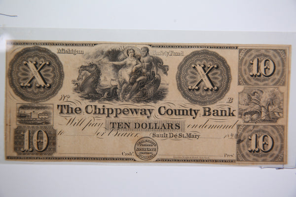 18__ Sault De St Mary's., Michigan.$10. Obsolete Currency, Store Sale 0932240