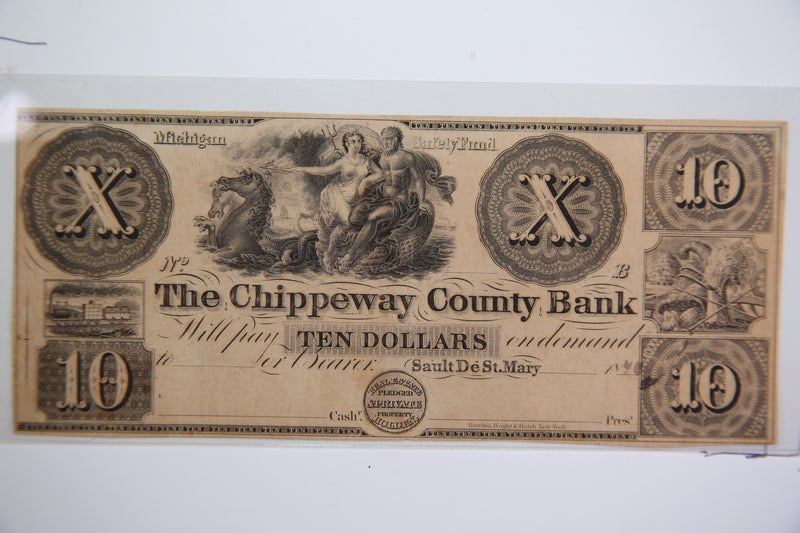 18__ Sault De St Mary's., Michigan.$10. Obsolete Currency, Store Sale 0932240