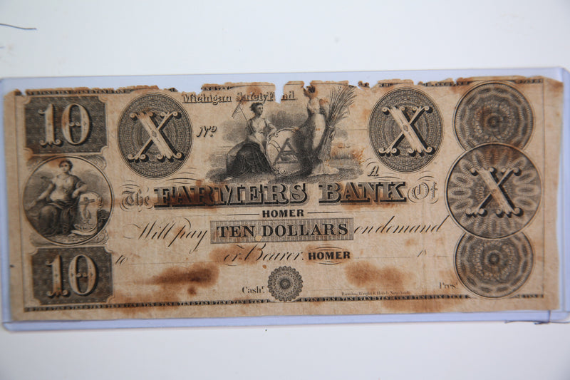 18__ Homer, Michigan., $10., Obsolete Currency, Store Sale 0932260