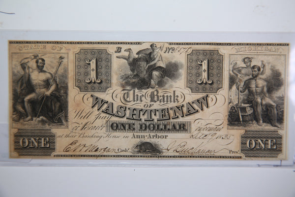 1835 $1, Ann Arbor,  Michigan., Obsolete Currency,  Store Sale 0932374