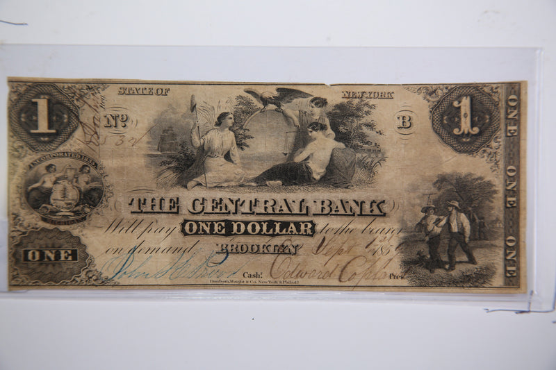 1859 $1, Ann Arbor,  Michigan., (Altered: Brooklyn N.Y.) Obsolete Currency,  Store Sale 0932375
