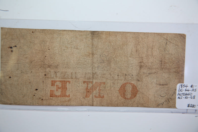 Copy of 1854 $1, Ann Arbor,  Michigan., (Altered- Middletown, DE) Obsolete Currency,  Store Sale 0932379