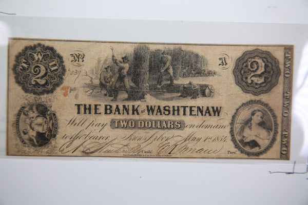 1836 $2, Ann Arbor,  Michigan., Obsolete Currency,  Store Sale 0932386