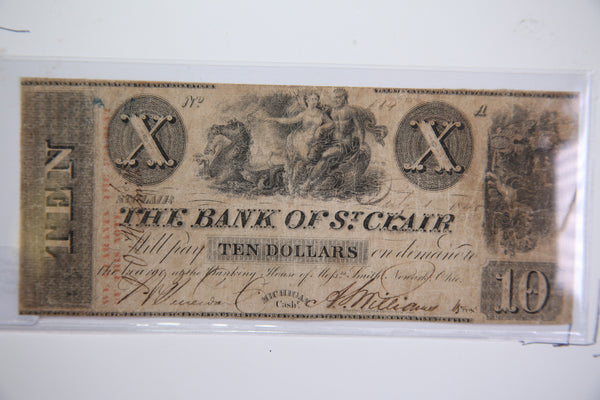 1840 $10, St Clair, Michigan., Obsolete Currency, Store Sale 0932434