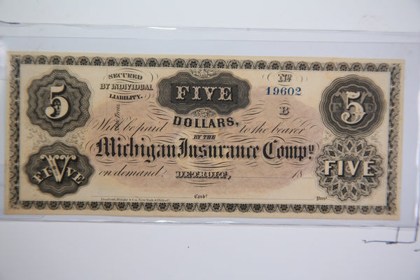 18__ $5, Detroit., Michigan., Obsolete Currency, Store Sale 09322524