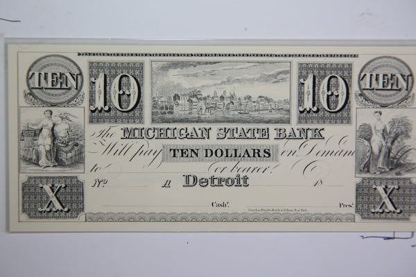 18__ $10, Detroit., Michigan., *Copy-Proof*, Obsolete Currency, Store Sale 09322527