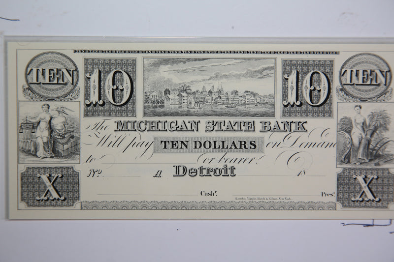 18__ $10, Detroit., Michigan., *Copy-Proof*, Obsolete Currency, Store Sale 09322527
