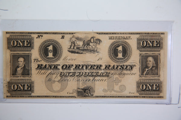 18__ $1, Monroe., Michigan., Obsolete Currency, Store Sale 09322577