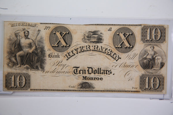 18__ $10, Monroe., Michigan., Obsolete, Currency, Store Sale 09322585