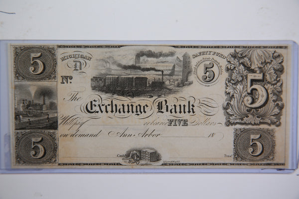 18__ $5, Ann Arbor., Michigan., Obsolete, Currency, Store Sale 09322590