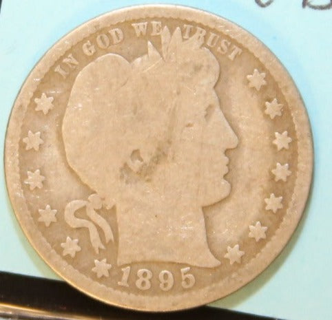 1895-O Barber Silver Quarter, Nice Circulated Coin. Store #231215044