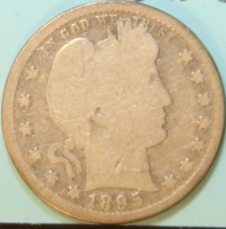 1895-S Barber Silver Quarter, Nice Circulated Coin. Store #231215049