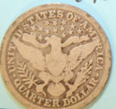1896 Barber Silver Quarter, Very Good Circulated Coin, Store