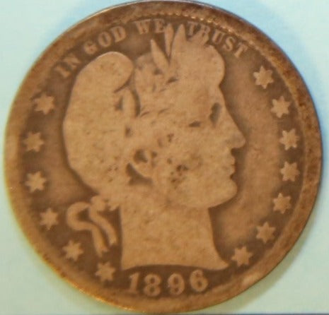1896-O Barber Silver Quarter, Nice Circulated Coin. Store #231215059