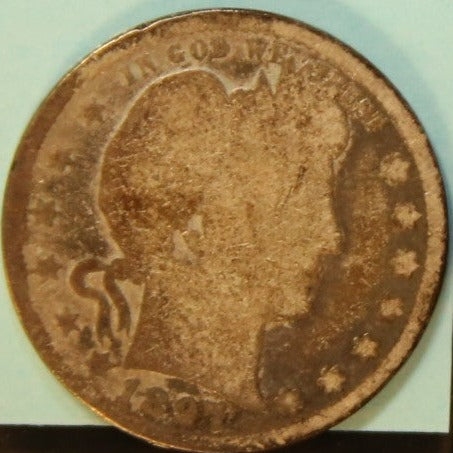1897 Barber Silver Quarter, Affordable Circulated Coin. Store