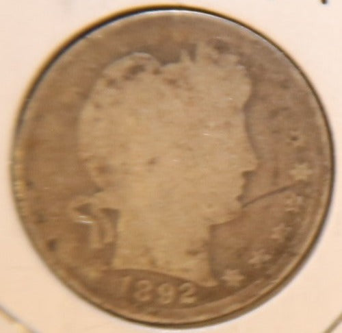 1892 Barber Silver Quarter, Circulated Coin. Store
