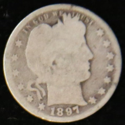 1897 Barber Silver Quarter, Circulated Coin. Store #231215077