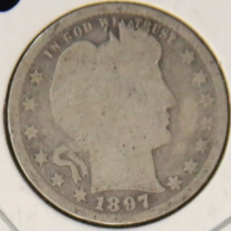 1897 Barber Silver Quarter, Circulated Coin. Store #231215079
