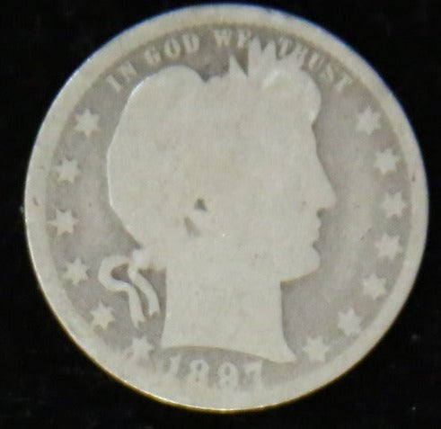1897 Barber Silver Quarter, Circulated Coin. Store #231215080
