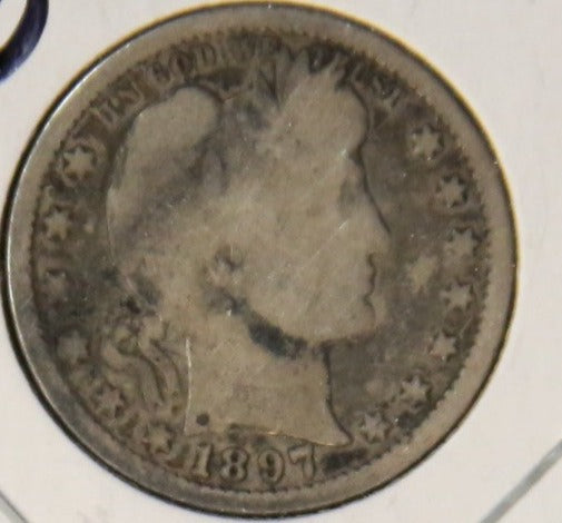 1897 Barber Silver Quarter, Circulated Coin. Store #231215082