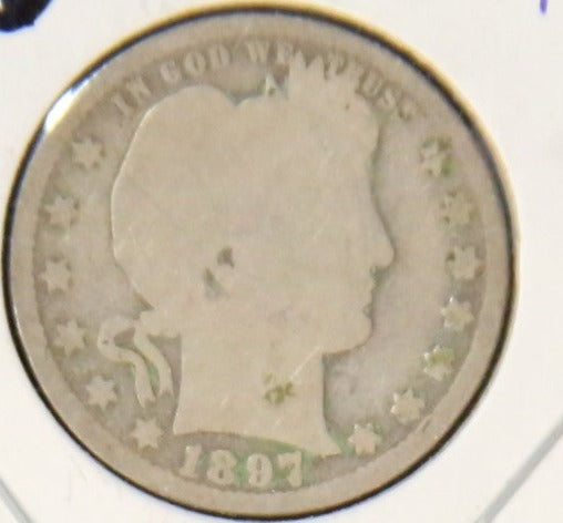 1897 Barber Silver Quarter, Circulated Coin. Store #231215084