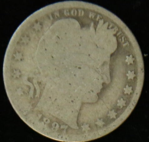 1897 Barber Silver Quarter, Circulated Coin. Store #231215085