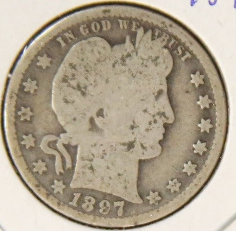 1897 Barber Silver Quarter, Circulated Coin. Store #231215086