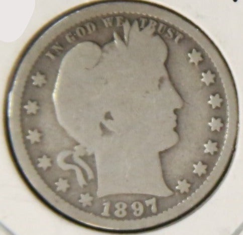 1897 Barber Silver Quarter, Circulated Coin. Store #231215087