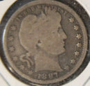 1897 Barber Silver Quarter, Good Circulated Coin. Store