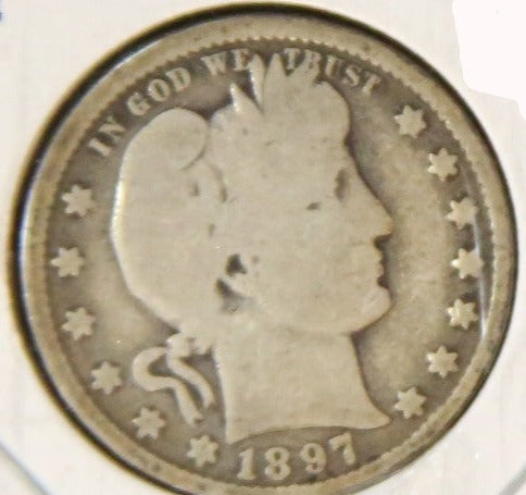 1897 Barber Silver Quarter, Nice Circulated Coin. Store #231215089