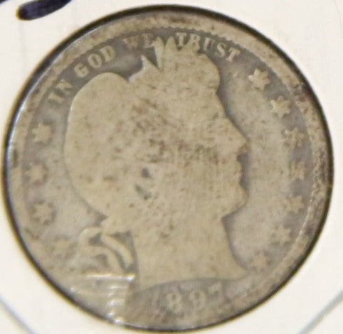 1897-O Barber Silver Quarter, Circulated Coin. Store #231215092