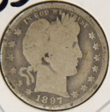 1897-O Barber Silver Quarter, Nice Circulated Coin. Store #231215091