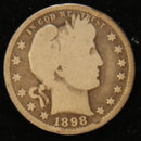 1898 Barber Silver Quarter, Good Circulated Coin, Store
