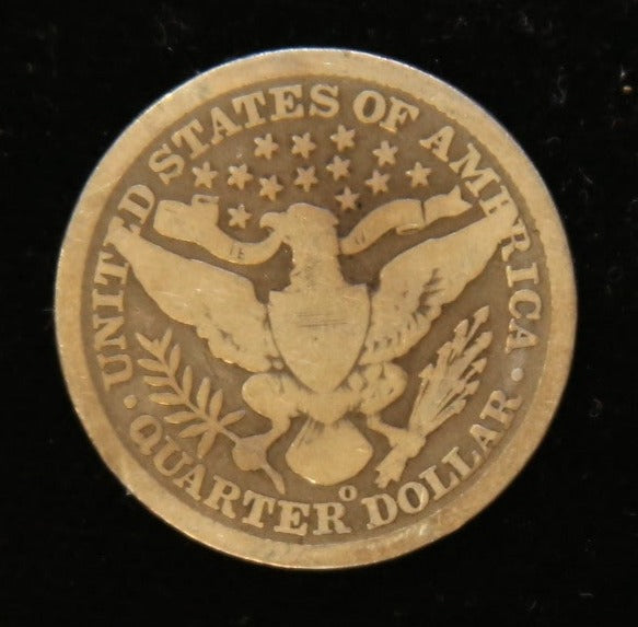 1898-O Barber Quarter, Very Good Circulated Coin, Store #QR1118
