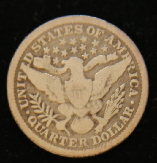 1899 Barber Quarter, Good Circulated Coin. Store #QR1125