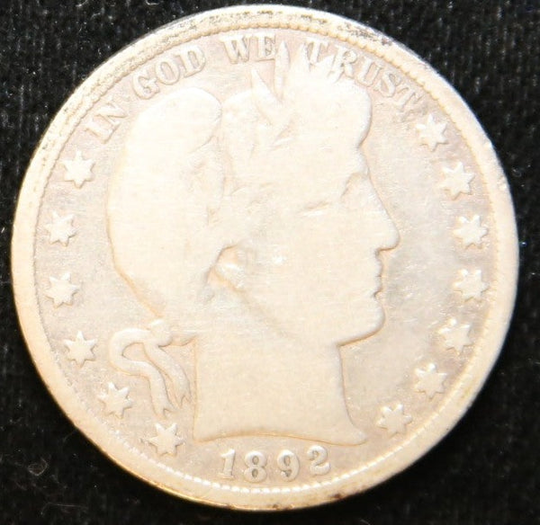 1892-S Barber Half Dollar. Nice Circulated Coin. Store# 2312025
